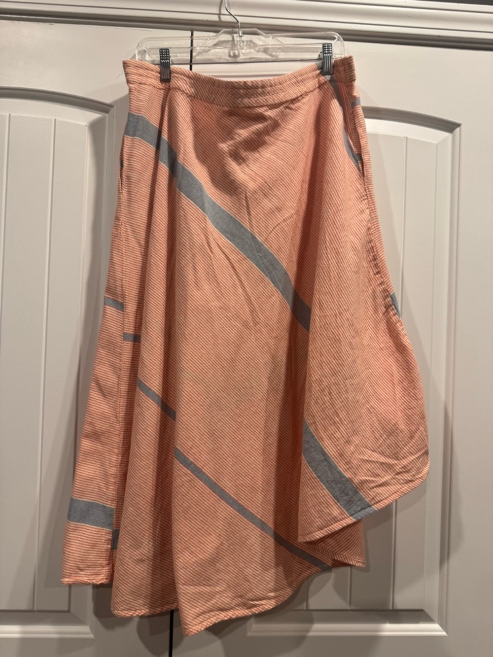 Apiece Apart Peach and Gray Asymmetric High-Low 100% cotton Skirt - Picture 4 of 7